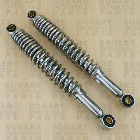 Chrome Rear Shock Absorbers: Suzuki TS100 TS 100 (1973-1981)