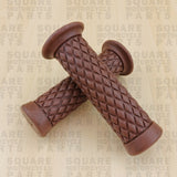 Cafe Racer / Scrambler Handlebar Grips 22mm 7/8" - BROWN / BURGUNDY